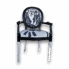 Fauteuil Louis XVI noir et blanc graphique