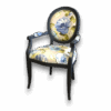 Fauteuil style Louis XVI fleurs bleues