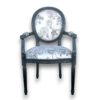 Fauteuil style Louis XVI fleurs noires